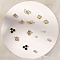 7 Pairs Anti-Tarnish Exquisite Alloy Stud Earrings Sets for Girls Women, with Plastic Imitation Pearl Beads and Brass Pin, Mixed Shape, Golden, Package Size: 75x75mm