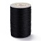 Round Waxed Polyester Thread String, Micro Macrame Cord, Twisted Cord, for Leather Sewing Stitching, Black, 0.3~0.4mm, about 174.98 Yards(160m)/Roll