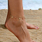 Elegant Brass Enamel Turtle Starfish Beach Anklet for Stylish Women, Golden, 8-5/8 inch(220mm)
