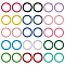 30Pcs 15 Colors Zinc Alloy Spring Gate Rings, Round Ring, Mixed Color, 33x4mm, 6 Gauge, Inner Diameter: 25mm, 2pcs/color