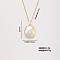 Elegan Brass Micro Pave Cubic Zirconia Oval with Sun Pendant Necklace for Women, Golden, 15.75 inch(400mm)