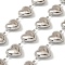 304 Stainless Steel Heart Link Chains, Soldered, with Spool, Stainless Steel Color, 23x18x6.5mm