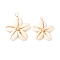 Natural Mixed Cowrie Shell Pendants, Star, with Brass Spacer Beads & Copper Wire, Mixed Color, 33~38x29.5~34x6.5~7.5mm, Hole: 3.5mm