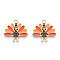Thanksgiving Day Alloy Enamel Pendants, Light Gold, Turkey, 20.5x20x1.5mm, Hole: 1.6mm