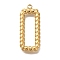 Ion Plating(IP) 304 Stainless Steel Pendants, Rectangle Charm, Real 18K Gold Plated, 23x9.5x2.5mm, Hole: 1.5mm