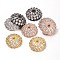 Apetalous Half Round/Dome Brass Micro Pave Cubic Zirconia Bead Caps, Mixed Color, 8x3mm, Hole: 1mm