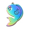 304 Stainless Steel Pendants, Fish Charms, Rainbow Color, 33x28x1.5mm, Hole: 2mm