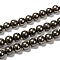 Natural Pyrite Beads Strands, Round, 8mm, Hole: 1mm, about 48~50pcs/strand, 14.96~15.16 inch