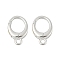 925 Sterling Silver Spring Gate Rings, Oval, Platinum, 12x7.5x2.5mm, Hole: 1.4mm