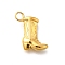 304 Stainless Steel Pendants, Cowboy Boots Charm, Real 14K Gold Plated, 15x10x3.5mm, Hole: 2mm