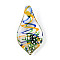 Handmade Lampwork Big Pendants, Teardrop & Frog, Green, 53x27x14mm, Hole: 8x5.5mm