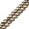 Electroplated Natural Lava Rock Beads Strands, Faceted, Flat Round, Antique Golden Plated, 10~10.5x4.5~5mm, Hole: 0.8~1mm, about 40pcs/strand, 16.14''(41cm)