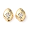 Real 18K Gold Plated Brass Beads, with Glass, Rhombus, Clear, 9x7x4.5mm, Hole: 1.2mm
