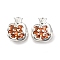 Brass Micro Pave Cubic Zirconia Pendants, Cadmium Free & Nickel Free & Lead Free, Pomegranate, Real Platinum Plated, 10.5x10x6mm, Hole: 1.6mm