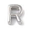 Brass Pendants, Cadmium Free & Nickel Free & Lead Free, Letter Charms, Platinum, Letter R, 8.5x6x3mm, Hole: 1.5mm
