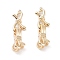 Rack Plating Brass Fold Over Clasps, Bowknot, Long-Lasting Plated, Real 18K Gold Plated, Clasp: 18.5x7.7x6.3mm, Bowknot: 21.5x11x6mm