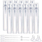 BENECREAT 12 Pack 20ml White Mini Travel Mist Spray Bottles with 4PCS Hopper, 4PCS 1ml Pipettes and 2PCS Plastic Pump for Travel Lotion Perfume