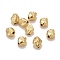 Brass Beads, Matte Style, Twist Nuggets, Cadmium Free & Nickel Free & Lead Free, Long-Lasting Plated, Real 18K Gold Plated, 6.5~7x4.5~5x4.5~5mm, Hole: 1mm