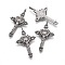 Tibetan Style Alloy Pendants, For Easter, Crucifix Cross, Lead Free & Nickel Free & Cadmium Free, Thailand Sterling Silver Plated, 50x28x3mm