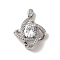 Micro Pave Cubic Zirconia Pendants, Clover, 21x19x6mm, Hole: 2x3mm