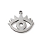 Non-Tarnish 304 Stainless Steel Pendants, Laser Cut, Eye Charm, Stainless Steel Color, 15x17x1mm, Hole: 1.2mm