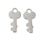 304 Stainless Steel Chain Extender Drop, Key Charms, Stainless Steel Color, 13x6.5x0.5mm, Hole: 1.8mm