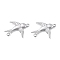 Tarnish Resistant 201 Stainless Steel Links Connectors, Swallow, Stainless Steel Color, 17.5x19.5x0.8mm, Hole: 1mm