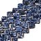 Natural Blue Spot Jasper Beads Strands, Twisted Rhombus, 19~19.5x19~19.5x5~5.5mm, Hole: 1mm, about 21pcs/strand, 15.83''(40.2cm)