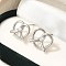 Rack Plating Heart Brass Micro Pave Clear Cubic Zirconia Stud Earrings, Long-Lasting Plated, Lead Free & Cadmium Free, Platinum, 12x14mm