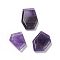 Natural Amethyst Pendants, Polygon Charms, 21~26x16~19x6mm, Hole: 1mm
