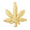 Alloy Pendants, Leaf, Golden, 48.5x41x2mm, Hole: 2.5mm