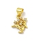 Rack Plating Brass Micro Pave Cubic Zirconia Charms, Long-Lasting Plated, Cadmium Free & Lead Free, Deer, Real 18K Gold Plated, 14.5x9.5x2.5mm, Hole: 4x3mm