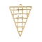 304 Stainless Steel Pendants, Ion Plating(IP), Real 18K Gold Plated, Triangle, 50.5x35.5x2.5mm, Hole: 2.5mm