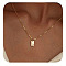 304 Stainless Steel Box Chain Necklaces, 201 Stainless Steel Rectangle Initial Pendant Necklaces for Women, Real 18K Gold Plated, Letter D, 15.75 inch(40cm)