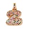 Brass Micro Pave Cubic Zirconia Pendants, Nickel Free, Real 18K Gold Plated, Colorful, Letter Z, 18.5~24x12.5~25.5x5~5.5mm, Hole: 5x3mm