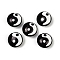 Yin-yang Theme Handmade Lampwork Beads, with Enamel, Flat Round, 16x9mm, Hole: 1.4mm