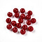 Opaque Solid Color Glass Beads, Round, FireBrick, 4.5mm, Hole: 0.9~1mm