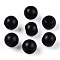 Matte Spray Painted Acrylic European Beads, Large Hole Beads, Rondelle, Black, 12x10mm, Hole: 6mm