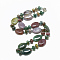 Natural Indian Agate Beaded Necklaces, with Alloy Lobster Clasps, Oval, 18.1 inch~18.5  inch(46~47cm), Oval: 18x13.5x5.5~6mm