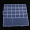 Transparent Plastic Bead Containers, with 26 Compartments, for DIY Art Craft, Nail Diamonds, Bead Storage, Rectangle, Clear, 19.2x20x1.5cm
