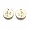 Alloy Charms, Cadmium Free & Nickel Free & Lead Free, Flat Round with Cactus Pattern, Real 16K Gold Plated, 12x1.5mm, Hole: 1.2mm