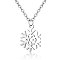Tarnish Resistant 201 Stainless Steel Pendants Necklaces, Snowflake, Stainless Steel Color, 16.3 inch(40cm)x1mm