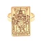 304 Stainless Steel Wide Band Rings, Tarot Card Ring, The Emperor IV Ring for Women, Golden, US Size 6 1/2(17mm)