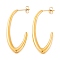 Ion Plating(IP) 304 Stainless Steel Stud Earrings for Women, Golden, 41x4mm