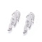 Non-Tarnish 201 Stainless Steel Filigree Joiners Links, Flame, Stainless Steel Color, 12x4x0.4mm, Hole: 0.7mm