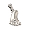 Non-Tarnish 304 Stainless Steel Pendants, Footprint Charm, Stainless Steel Color, 18.5x14x3mm, Hole: 3x7.5mm