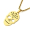 Stainless Steel Pendant Necklaces, Box Chains, Skull, Golden, 23.66 inch(60.1cm)