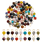 108Pcs 18 Colors Natural & Synthetic Mixed Gemstone Round  Charms, with Golden Tone Brass Loops, Mixed Dyed and Undyed, 13x6mm, Hole: 2.5mm, 6pcs/color