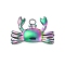 Ion Plating(IP) 304 Stainless Steel Pendants, Crab Charm, Rainbow Color, 24.5x17x3mm, Hole: 2.5mm
