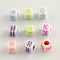 Colorful Craft Style Acrylic Beads, Horizontal Hole, Cube with Letter, Mixed Color, 5x5x5mm, Hole: 2.5mm, about 3700pcs/500g